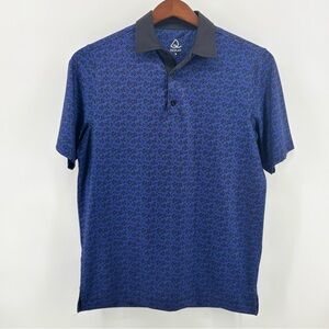 Deolax Mens Multicolor Geometric‎ Design Short Sleeve Golf Polo Size MD